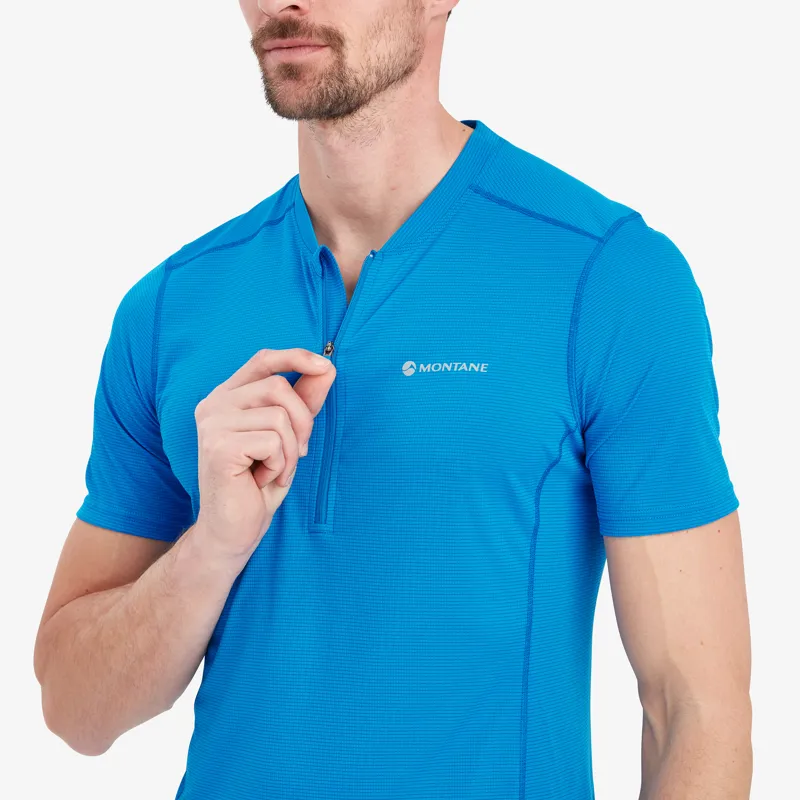 Montane Mens Dart Nano Zip T-Shirt Electric Blue-5